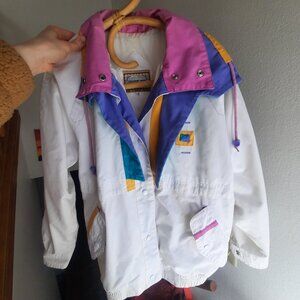 Vintage 80s 90s Color Block Jacket Made in Russia CURRENT SEEN WOmens small